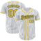 Custom White Royal Pinstripe Gold Authentic Baseball Jersey