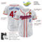 Custom White Royal Pinstripe Red Authentic Baseball Jersey