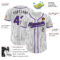 Custom White Black Pinstripe Purple Authentic Baseball Jersey