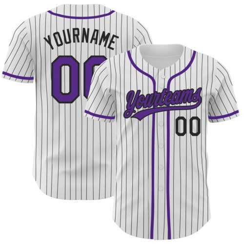 White1315_da54cce4-db76-496b-b23a-718fd482379f Custom White Black Pinstripe Purple Authentic Baseball Jersey