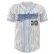 Custom White Black Pinstripe Light Blue Authentic Baseball Jersey
