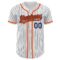 Custom White Navy Pinstripe Orange Authentic Baseball Jersey