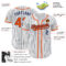 Custom White Navy Pinstripe Orange Authentic Baseball Jersey