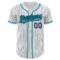 Custom White Navy Pinstripe Teal Authentic Baseball Jersey