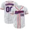 Custom White Royal Pinstripe Royal-Red Authentic Baseball Jersey