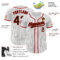 Custom White Brown Pinstripe Brown-Red Authentic Baseball Jersey
