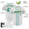 Custom White Teal-Old Gold Authentic Baseball Jersey