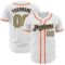 Custom White Old Gold Navy-Orange Authentic Baseball Jersey