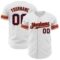 Custom White Navy-Orange Authentic Baseball Jersey