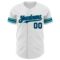 Custom White Navy-Teal Authentic Baseball Jersey