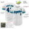 Custom White Navy-Teal Authentic Baseball Jersey