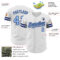 Custom White Light Blue-Navy Authentic Baseball Jersey