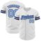 Custom White Light Blue-Navy Authentic Baseball Jersey