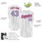 Custom White Black Pinstripe Light Blue-Pink Authentic Sleeveless Baseball Jersey