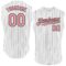 Custom White Black Pinstripe Medium Pink Authentic Sleeveless Baseball Jersey