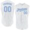 Custom White Light Blue Pinstripe Gray Authentic Sleeveless Baseball Jersey