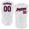 Custom White Navy Pinstripe Red Authentic Sleeveless Baseball Jersey