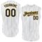 Custom White Navy Pinstripe Gold Authentic Sleeveless Baseball Jersey
