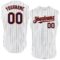 Custom White Navy Pinstripe Orange Authentic Sleeveless Baseball Jersey