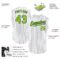 Custom White Navy Pinstripe Neon Green Authentic Sleeveless Baseball Jersey