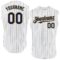 Custom White Navy Pinstripe Old Gold Authentic Sleeveless Baseball Jersey