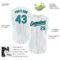 Custom White Teal Pinstripe Black Authentic Sleeveless Baseball Jersey