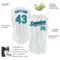 Custom White Teal Pinstripe Navy Authentic Sleeveless Baseball Jersey