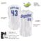 Custom White Purple Pinstripe Teal Authentic Sleeveless Baseball Jersey