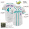 Custom White Teal-Purple Authentic Baseball Jersey