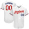 Custom White Red-Navy Authentic Baseball Jersey