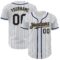 Custom White Navy Pinstripe Old Gold Authentic Baseball Jersey