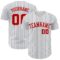 Custom White Navy Pinstripe Red Authentic Baseball Jersey