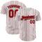 Custom White (Black Red Pinstripe) Red-Black Authentic Baseball Jersey