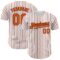 Custom White (Black Orange Pinstripe) Orange-Black Authentic Baseball Jersey