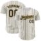 Custom White (Black Old Gold Pinstripe) Black-Old Gold Authentic Baseball Jersey