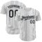 Custom White (Black Gray Pinstripe) Black-Gray Authentic Baseball Jersey
