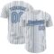 Custom White (Black Light Blue Pinstripe) Light Blue-Black Authentic Baseball Jersey