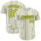 Custom White (Black Neon Yellow Pinstripe) Silver-Black Authentic Baseball Jersey