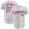 Custom White (Red Light Blue Pinstripe) Light Blue-Red Authentic Baseball Jersey