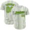 Custom White (Navy Neon Green Pinstripe) Neon Green-Navy Authentic Baseball Jersey
