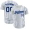 Custom White (Navy Light Blue Pinstripe) Navy-Light Blue Authentic Baseball Jersey