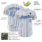 Custom White (Navy Light Blue Pinstripe) Light Blue-Navy Authentic Baseball Jersey