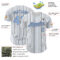 Custom White (Steel Gray Light Blue Pinstripe) Light Blue-Steel Gray Authentic Baseball Jersey