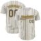Custom White (Steel Gray Old Gold Pinstripe) Steel Gray-Old Gold Authentic Baseball Jersey