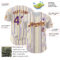Custom White (Purple Gold Pinstripe) Purple-Gold Authentic Baseball Jersey