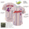 Custom White (Purple Orange Pinstripe) Purple-Orange Authentic Baseball Jersey