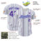 Custom White (Purple Light Blue Pinstripe) Purple-Light Blue Authentic Baseball Jersey