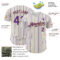 Custom White (Purple Old Gold Pinstripe) Purple-Old Gold Authentic Baseball Jersey