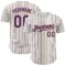 Custom White (Purple Old Gold Pinstripe) Purple-Old Gold Authentic Baseball Jersey