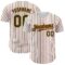 Custom White (Green Orange Pinstripe) Green-Orange Authentic Baseball Jersey